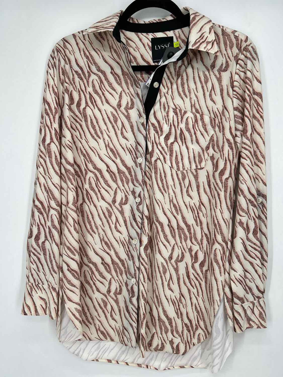 Lysse Size XS Cream & Brown Long Sleeve
