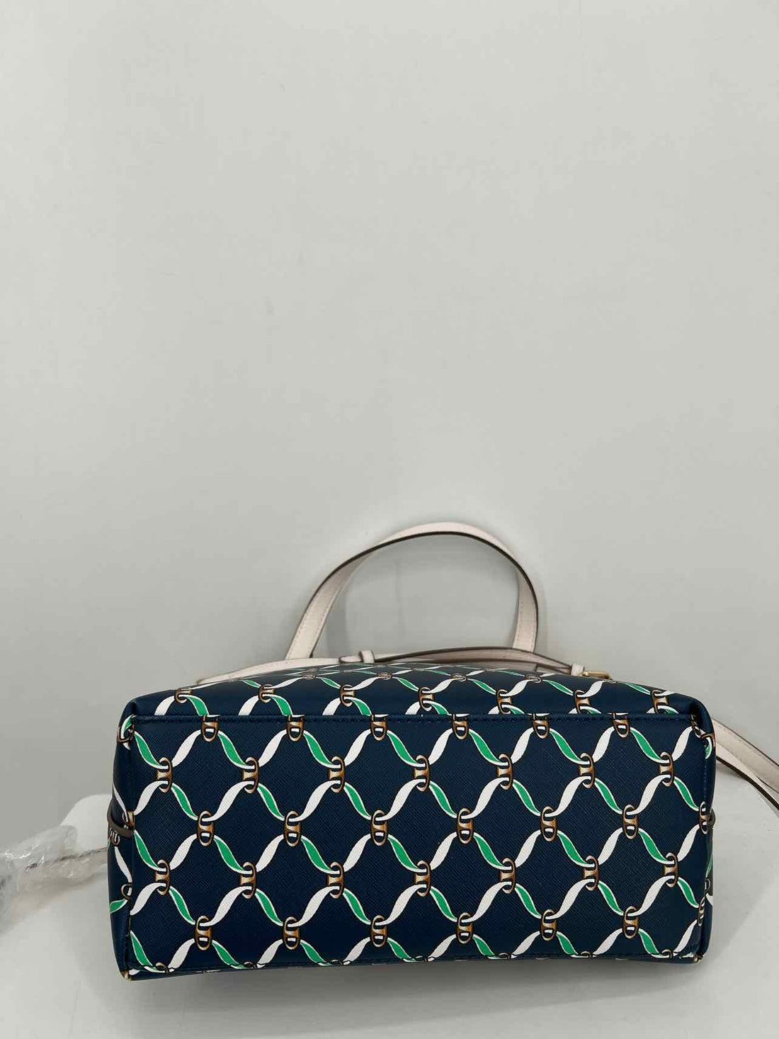 Anne Klein Navy & White Print Faux Leather NWT Satchel