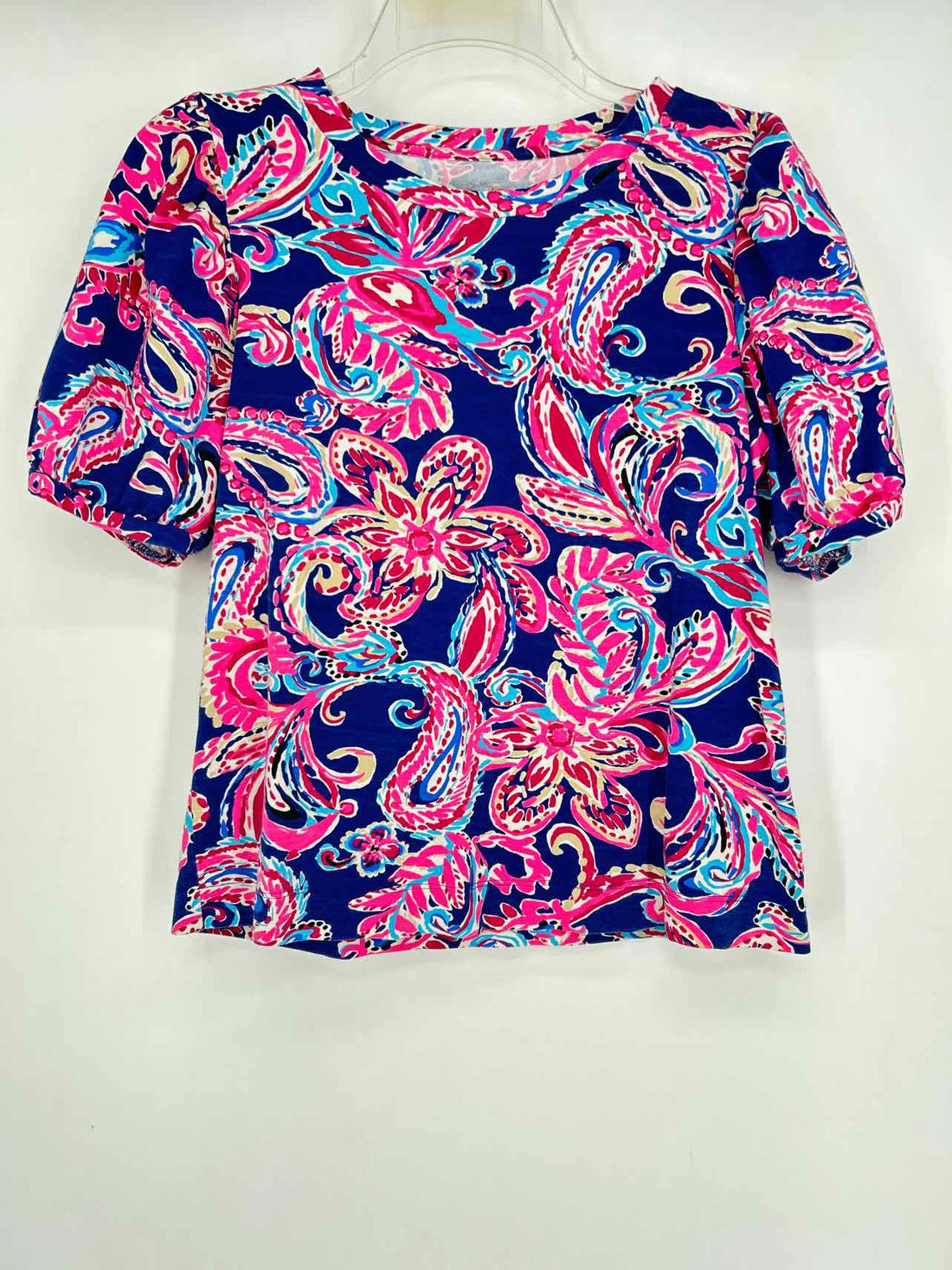 Lilly Pulitzer S Dark Blue Print Short Sleeve Lilly Pulitzer Top