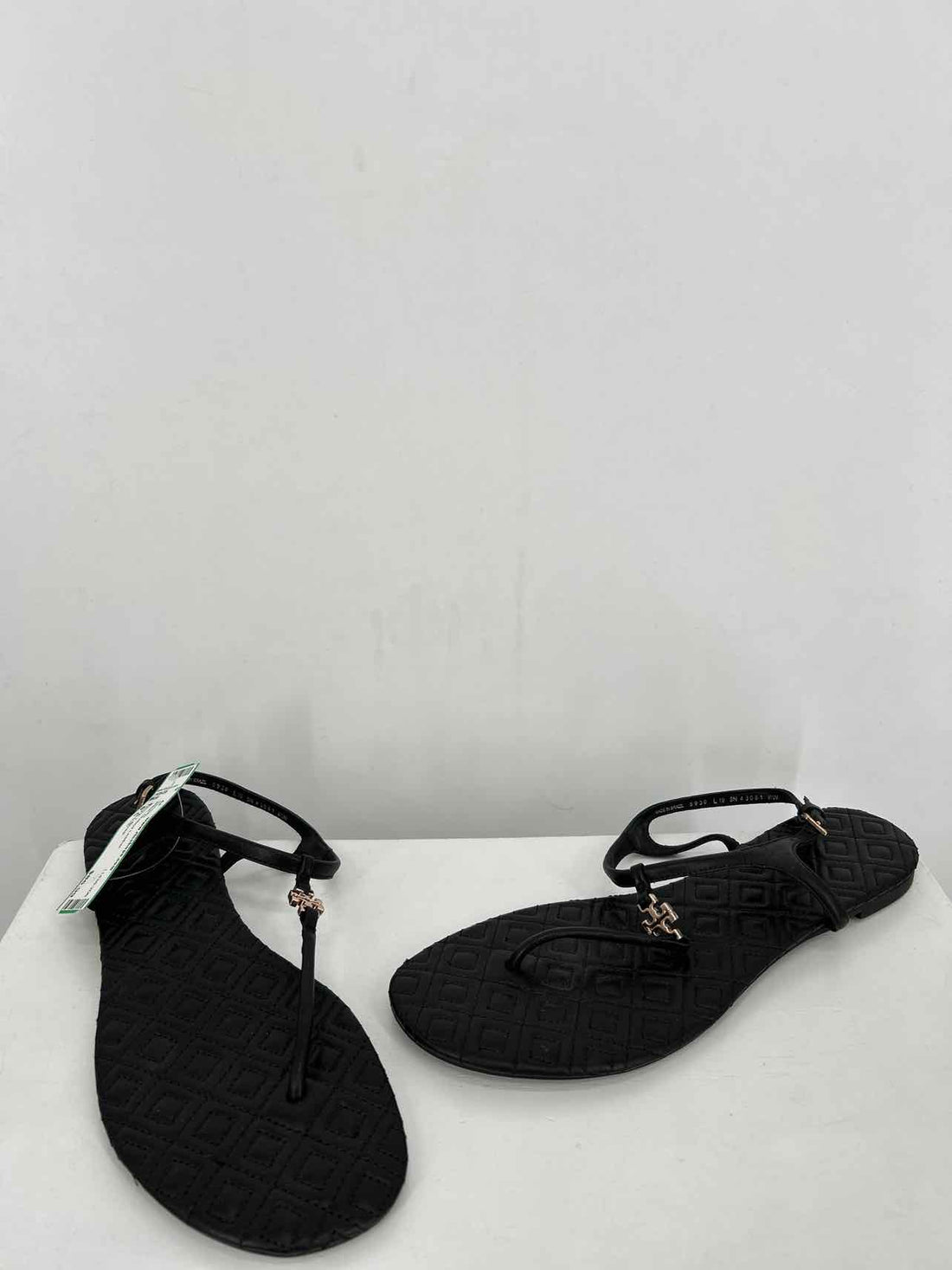 Tory Burch Women Size 8.5 Black Quilted Leather Sandals