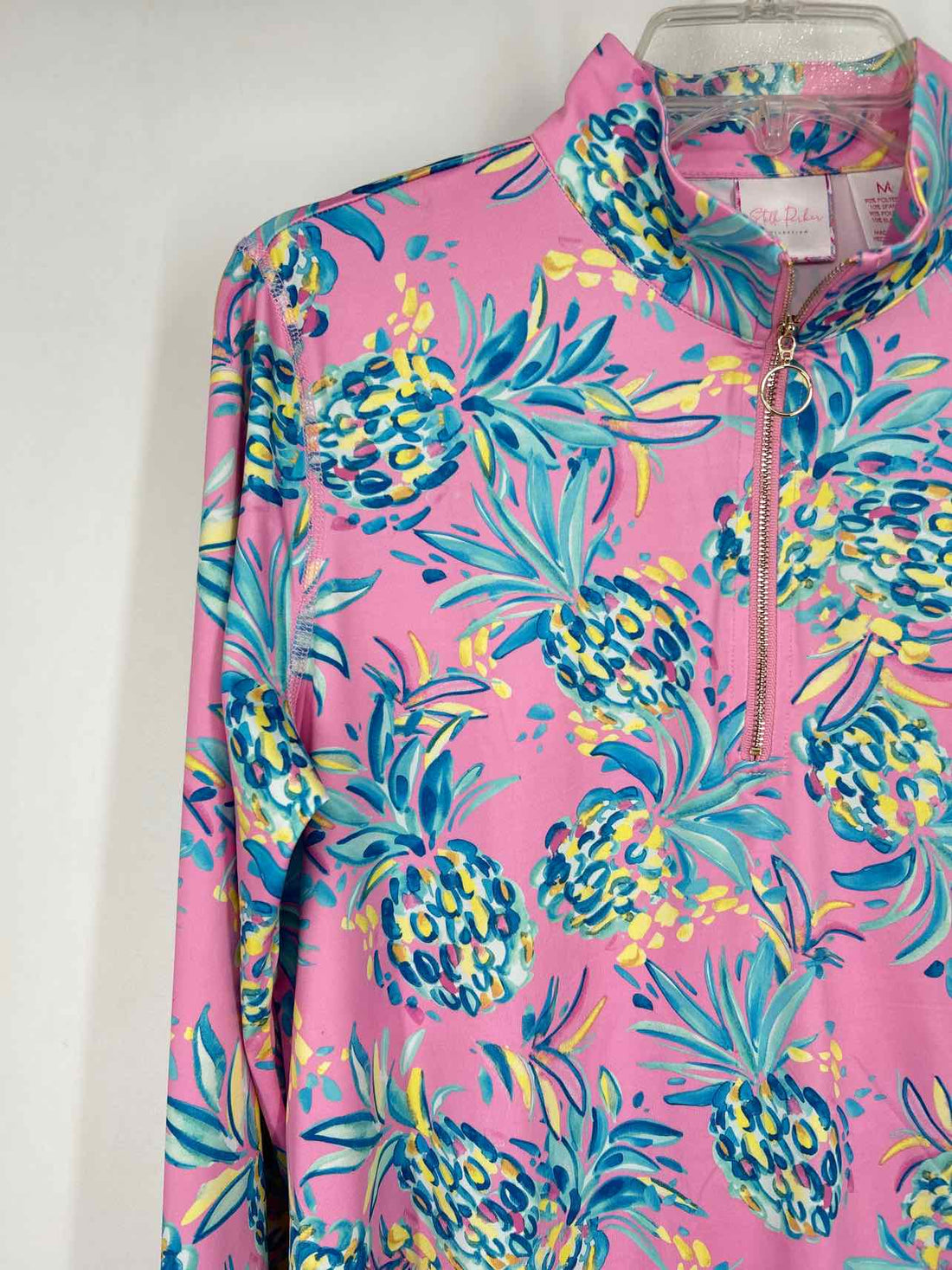 Stella Parker Size M Pink & Blue Print Long Sleeve Active Tops