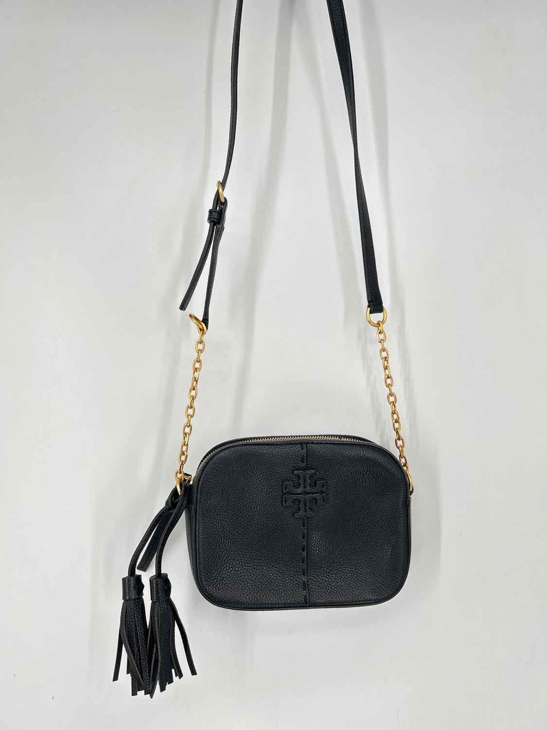 Tory Burch Black Leather Pre Owned Shoulder