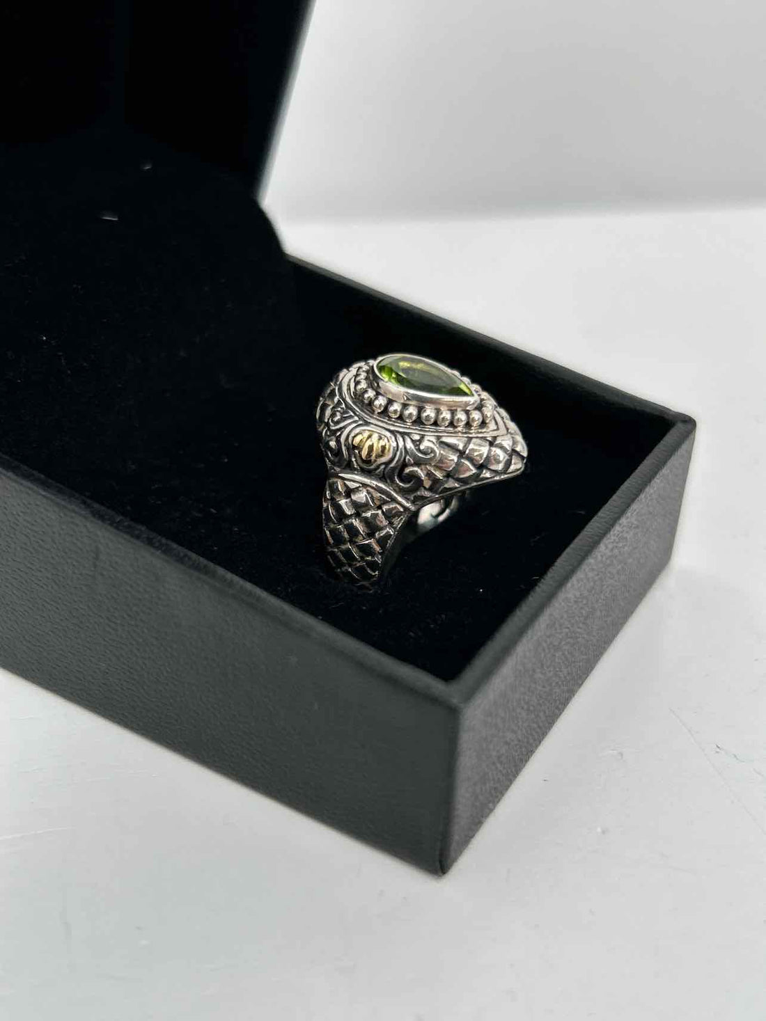 Lagos Size 6 Sterling Silver & 18K Gold Green Like New LUXURY