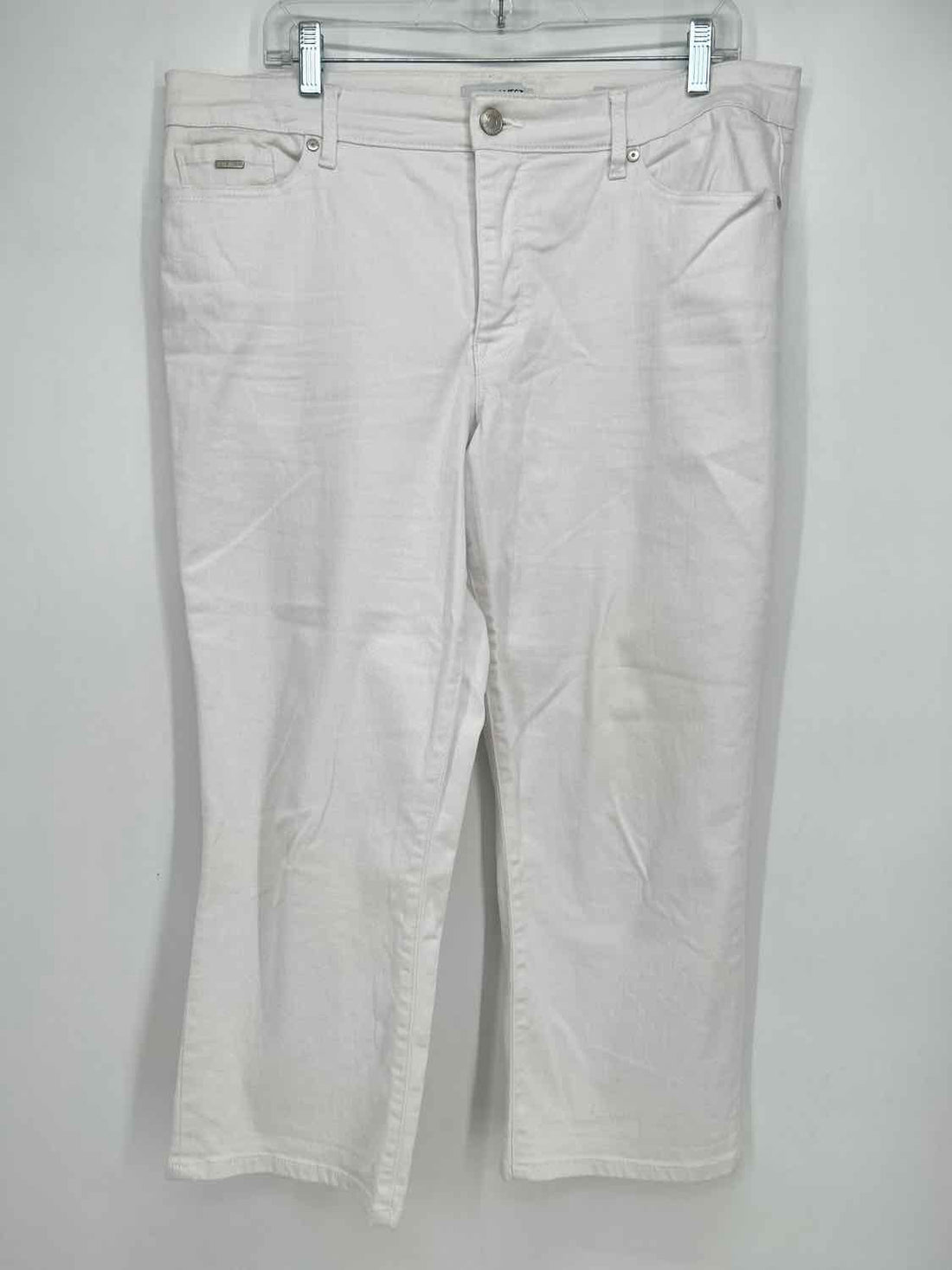Nine West Size 14 White Chrystie Capri Jeans