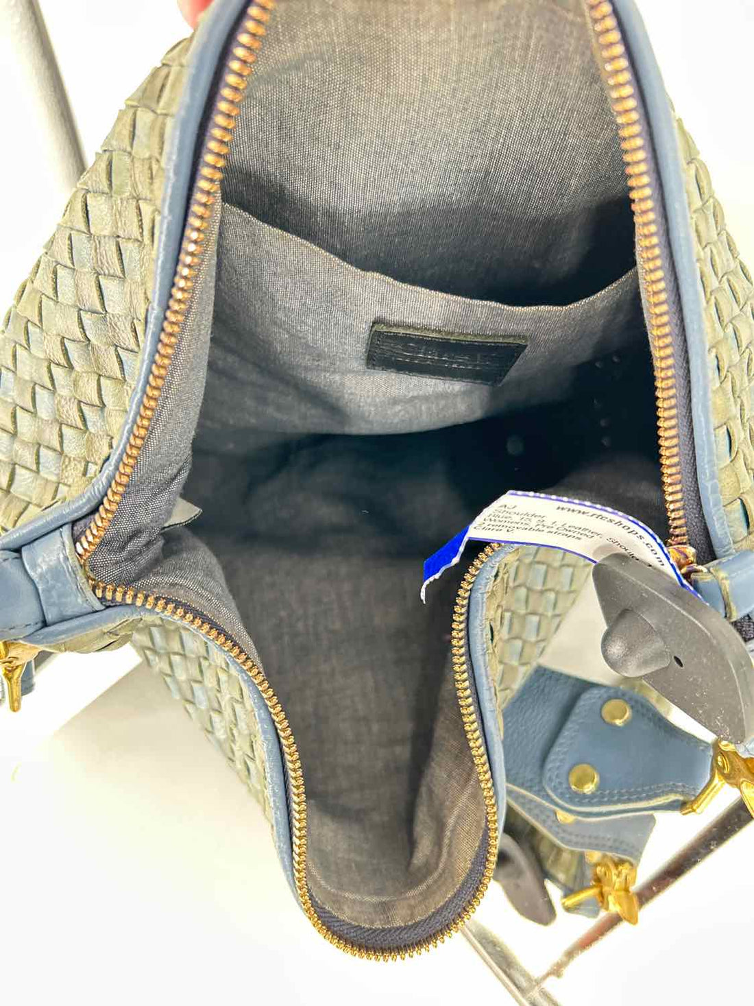 Clare V. Blue Leather Shoulder
