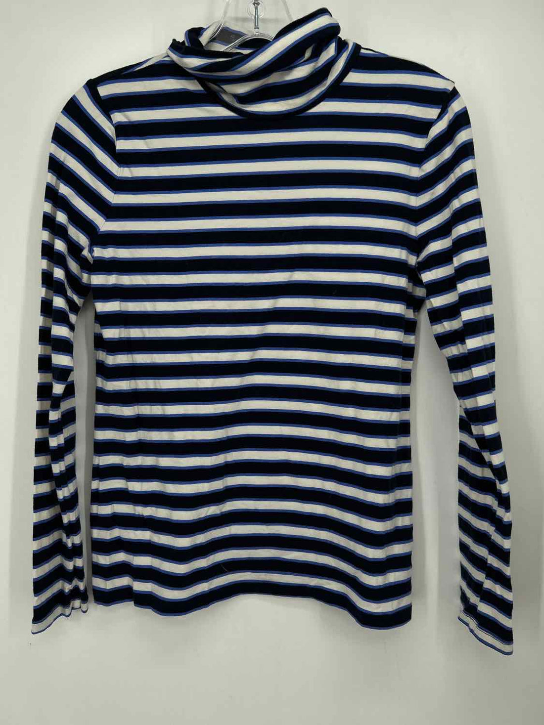 Talbots Size S White & Navy Striped Cotton Long Sleeve