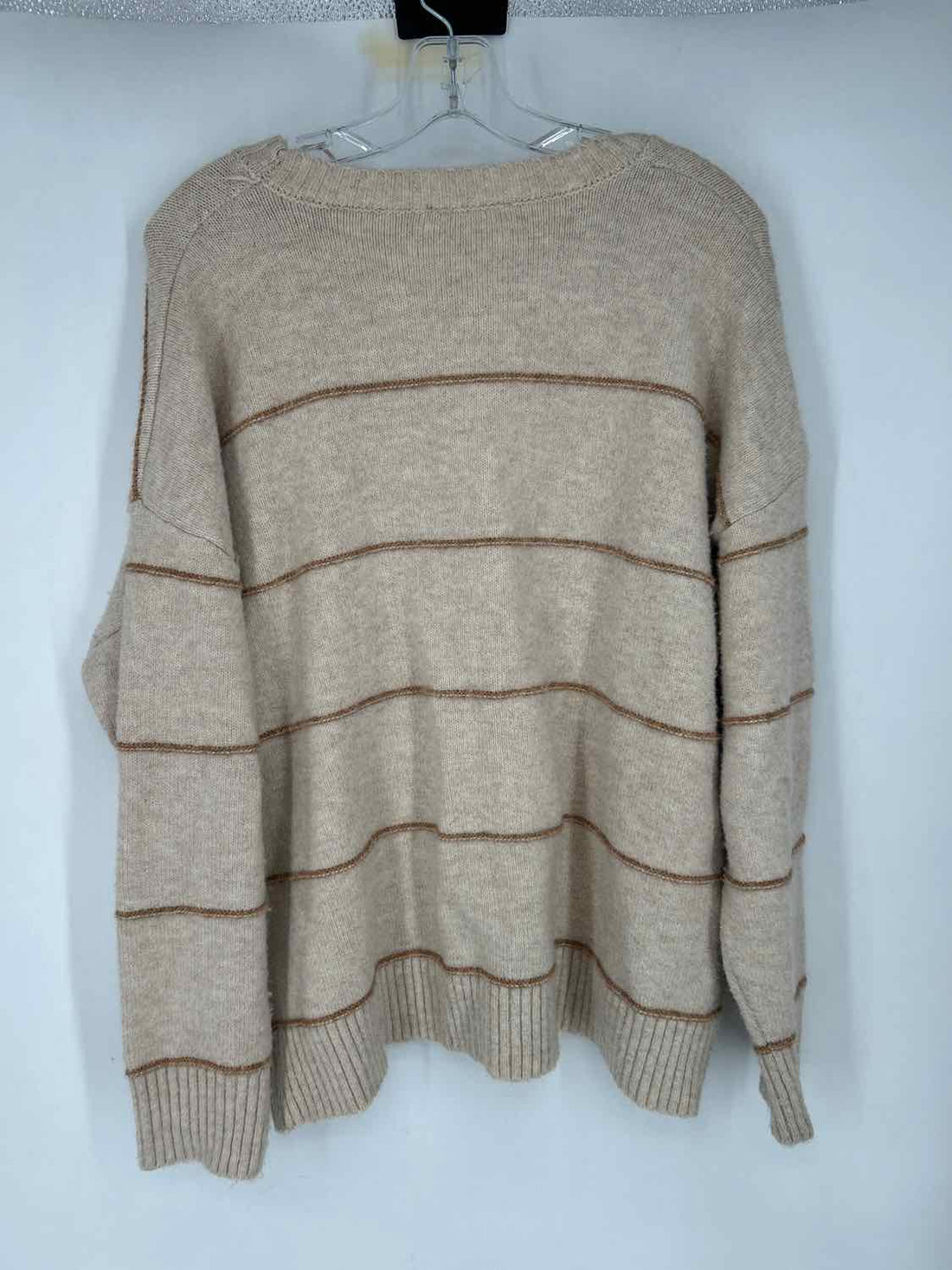 Butter Melon Size S Beige Striped Sweater