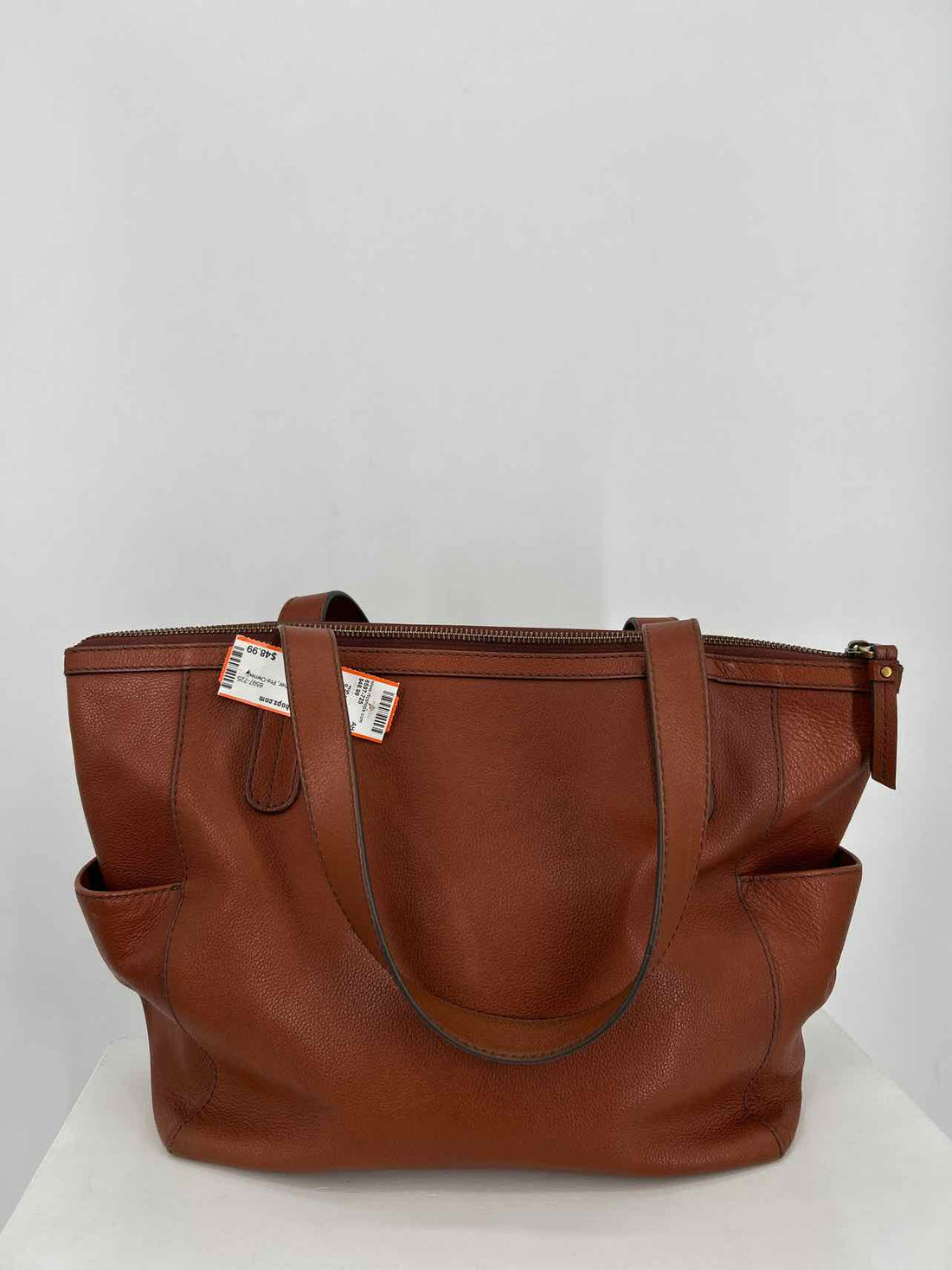 Fossil Cognac Leather Pre Owned Tote