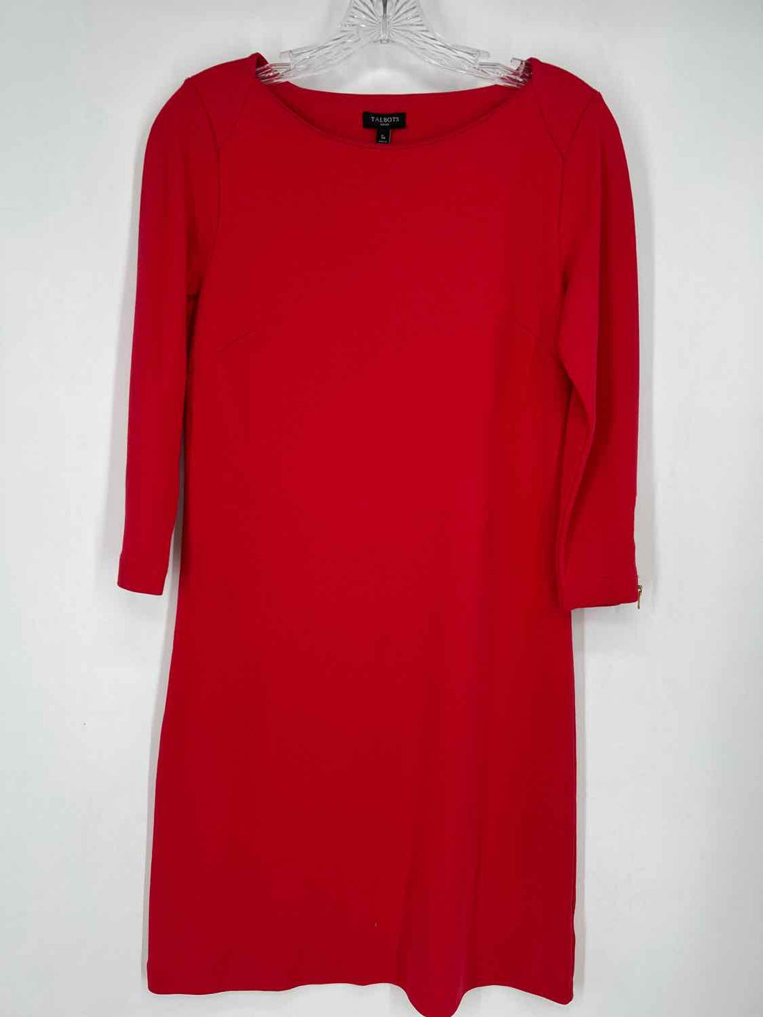 Talbots Size SP Red Long Sleeve Dress