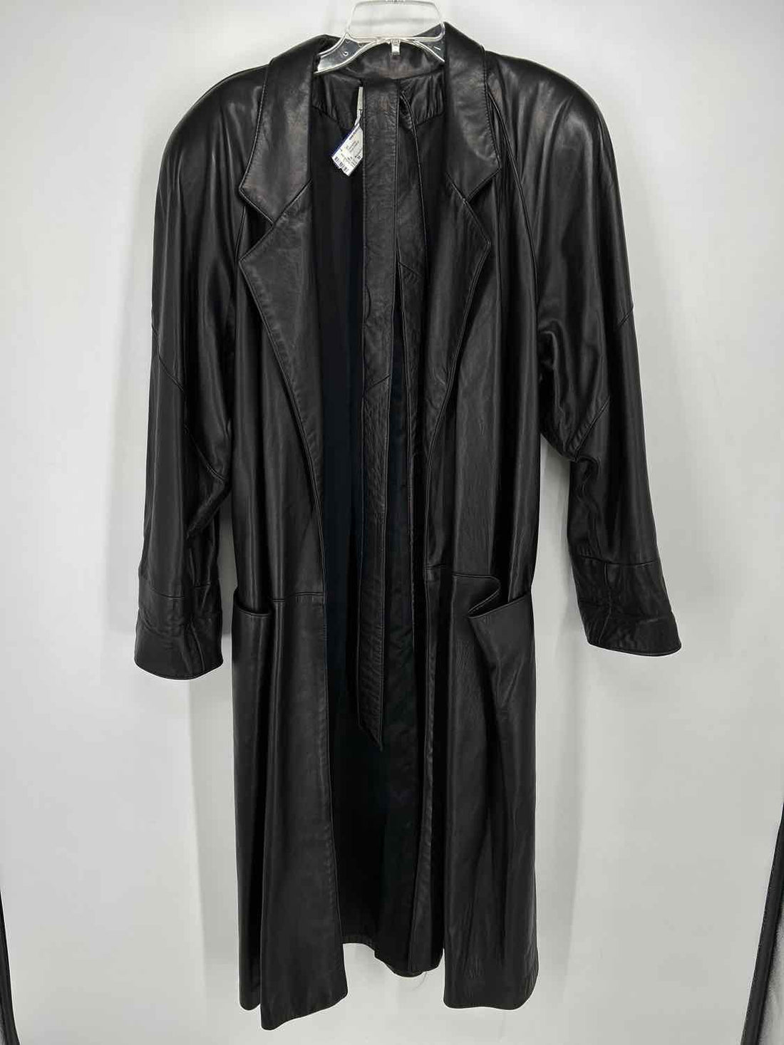 Maxima for Tannery West Size M Black Leather Trenchcoat