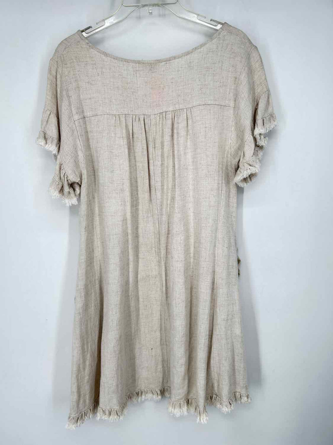 Umgee Size M Tan Linen Blend Dress
