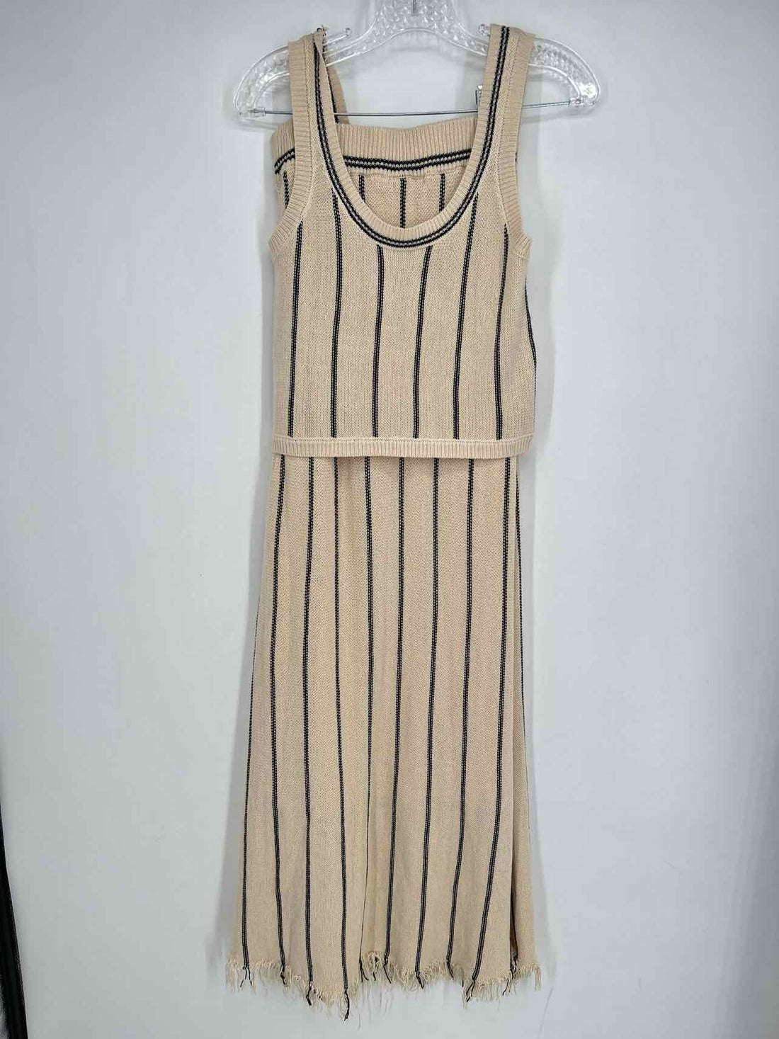KLD Size S Cream & Black Striped Knit Multi-Piece Set
