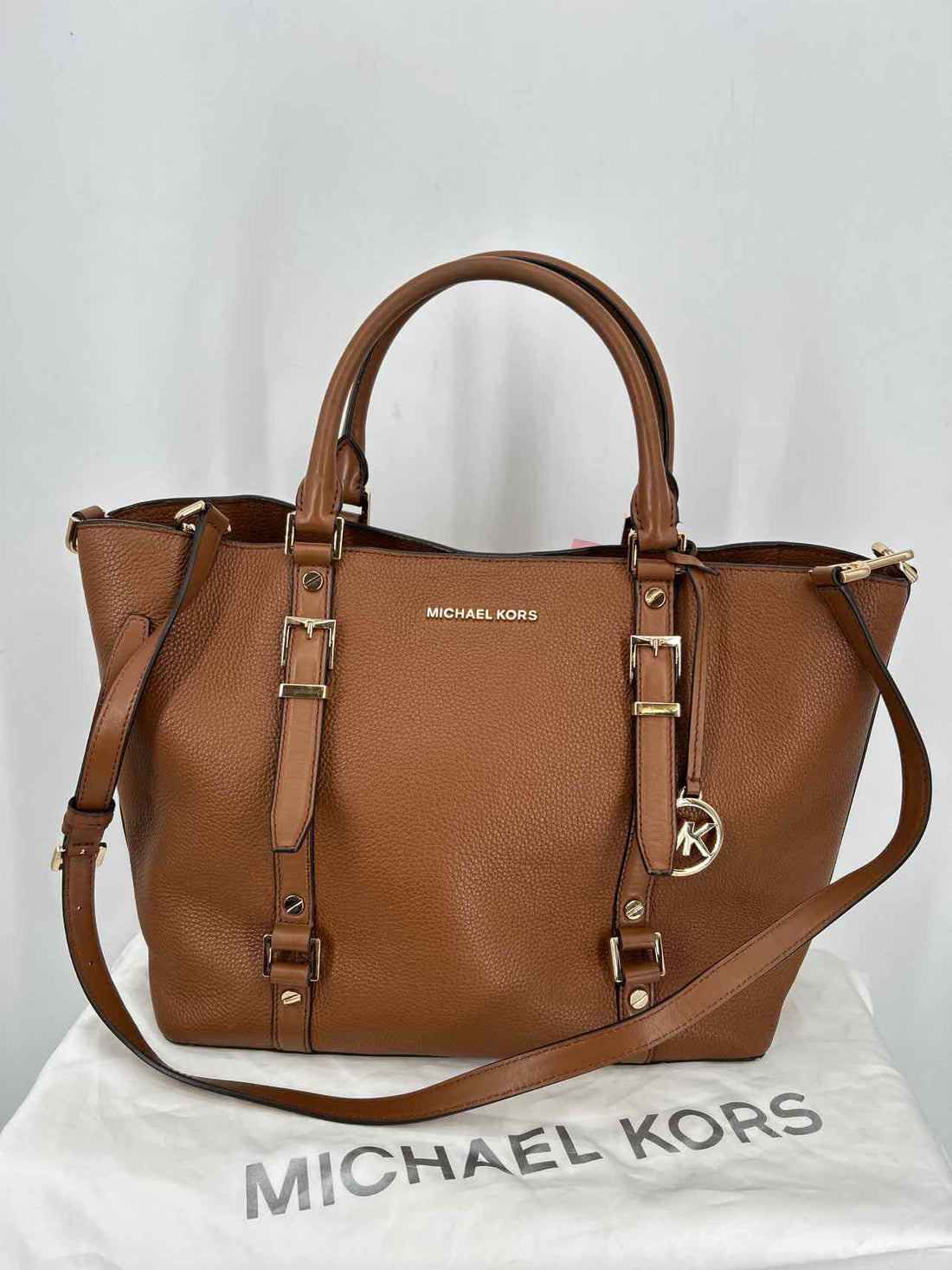 Michael Kors Brown Pebbled Leather Pre Owned Satchel