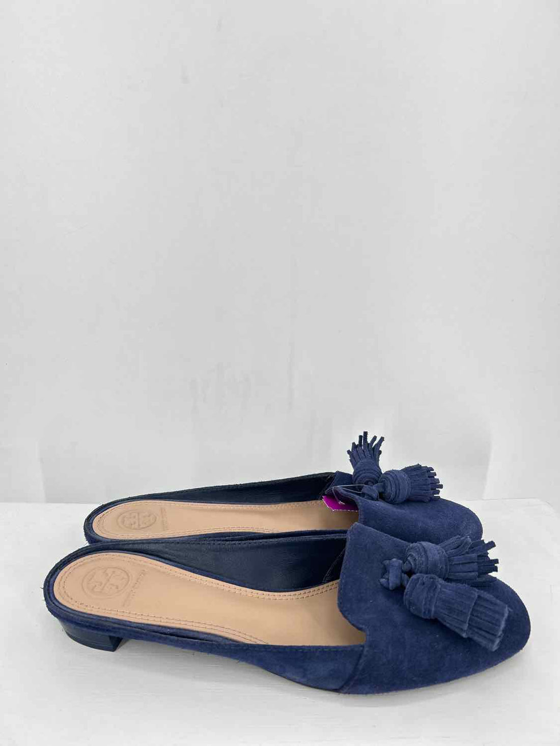 Tory Burch Women Size 7.5 Navy Suede Salinas Mules