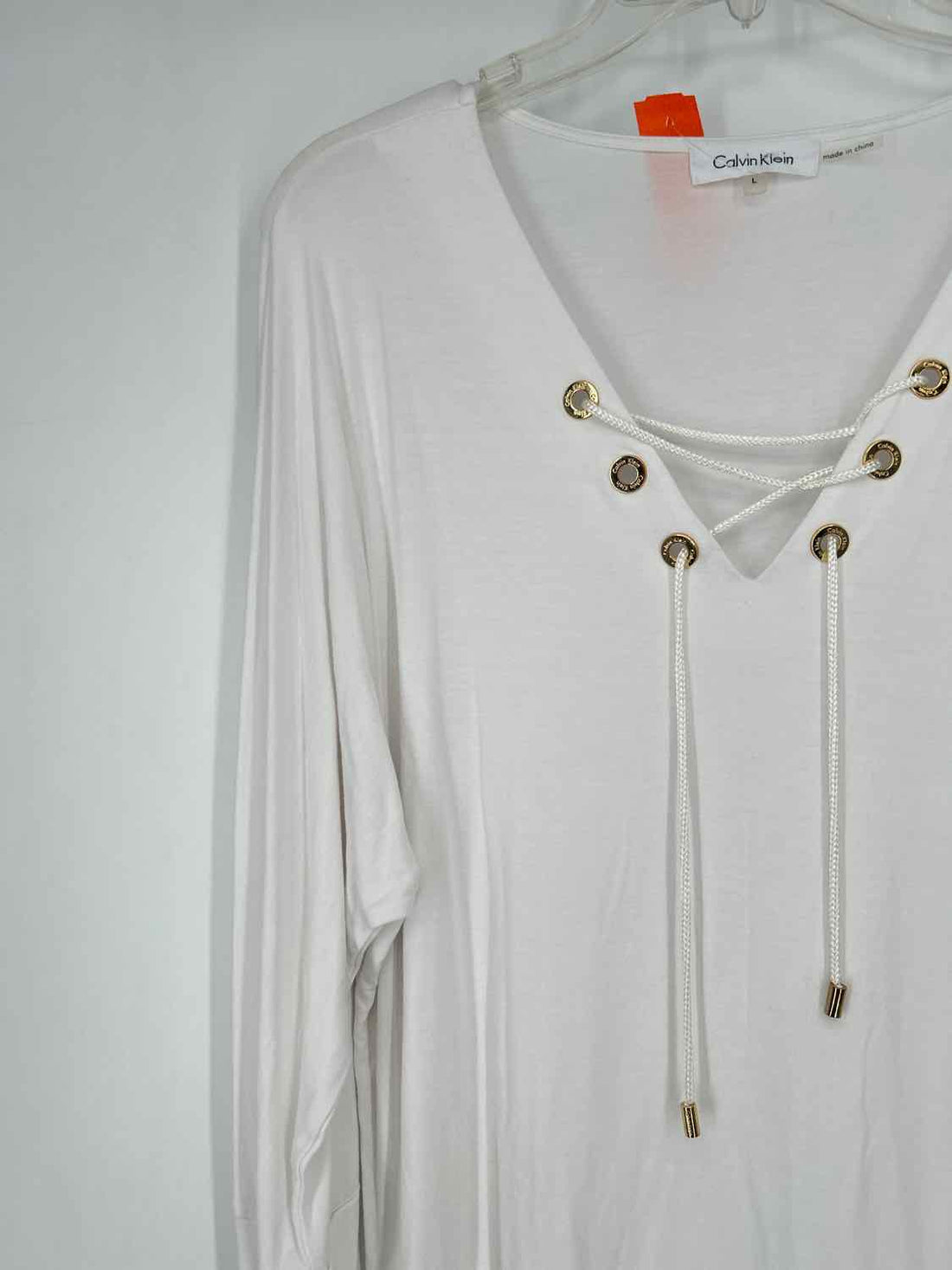 Calvin Klein Size L White Long Sleeve