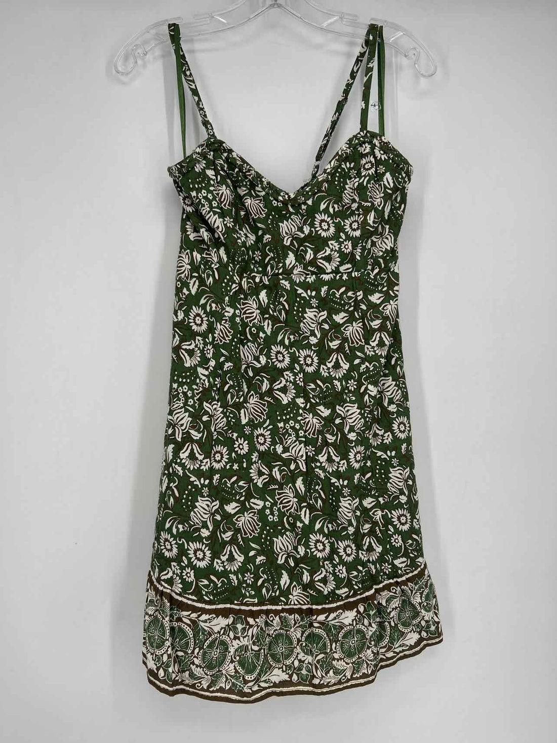 Sincerely Jules Size M Green & White Floral Linen Blend NWT Dress