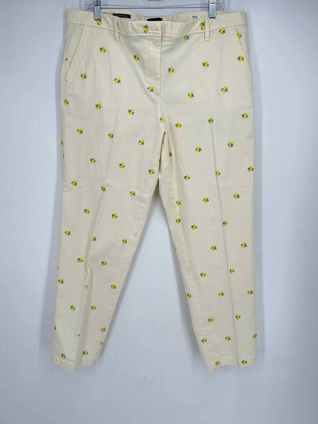 Talbots Size 16 Lemon Print Embroidered Pants