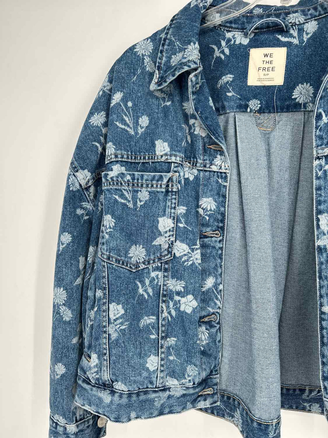 We The Free Size S Denim Floral Jacket
