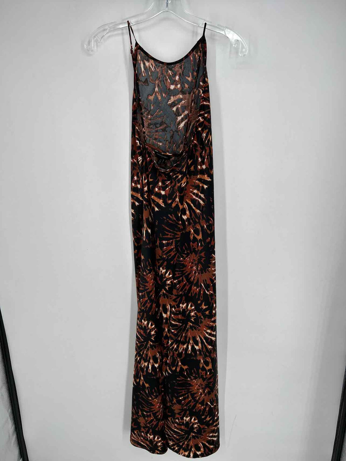 Banana Republic Size XL Tall Black & Brown Print Satin Like Maxi