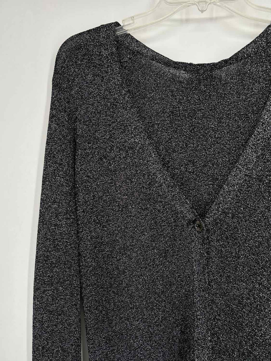 Brooks Brothers M Silver & Black Metallic Long Sleeve Holiday