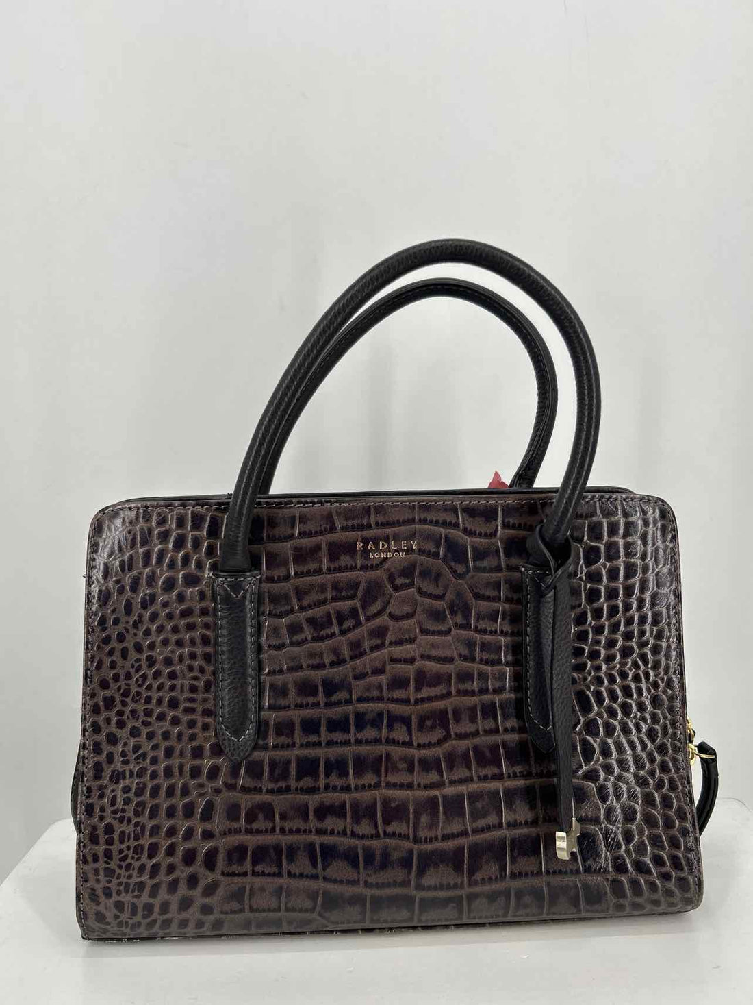 Radley London Dark Purple Croc Embossed Leather Excellent Condition Satchel