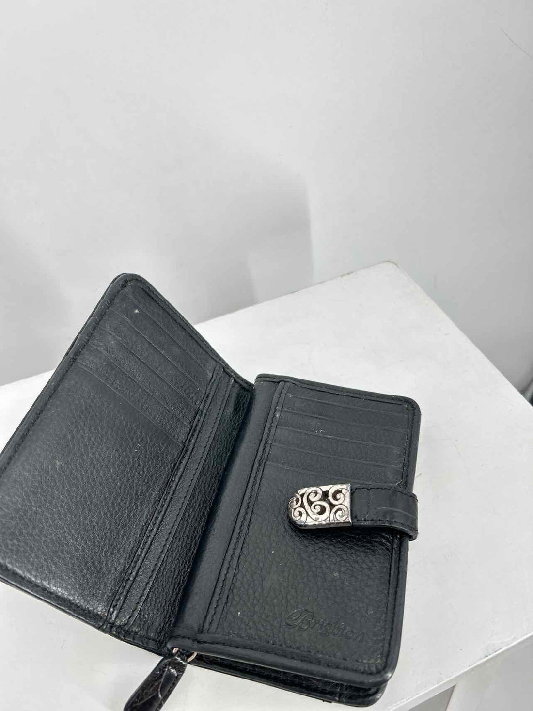 Brighton Black Croc Embossed Pre Owned Wallet