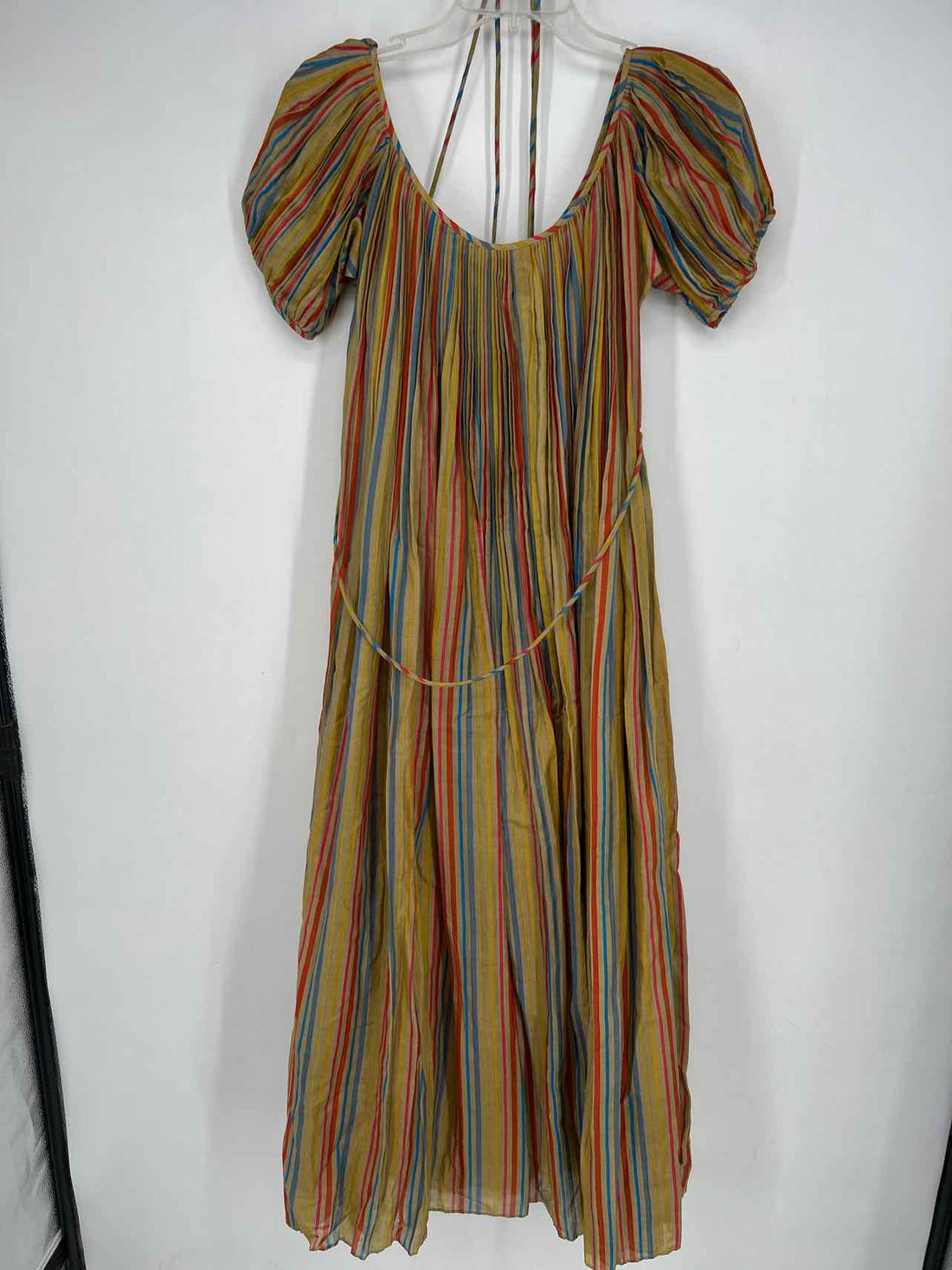 Tory Burch Size 4 Pale Olive Striped Cotton/Silk Dress
