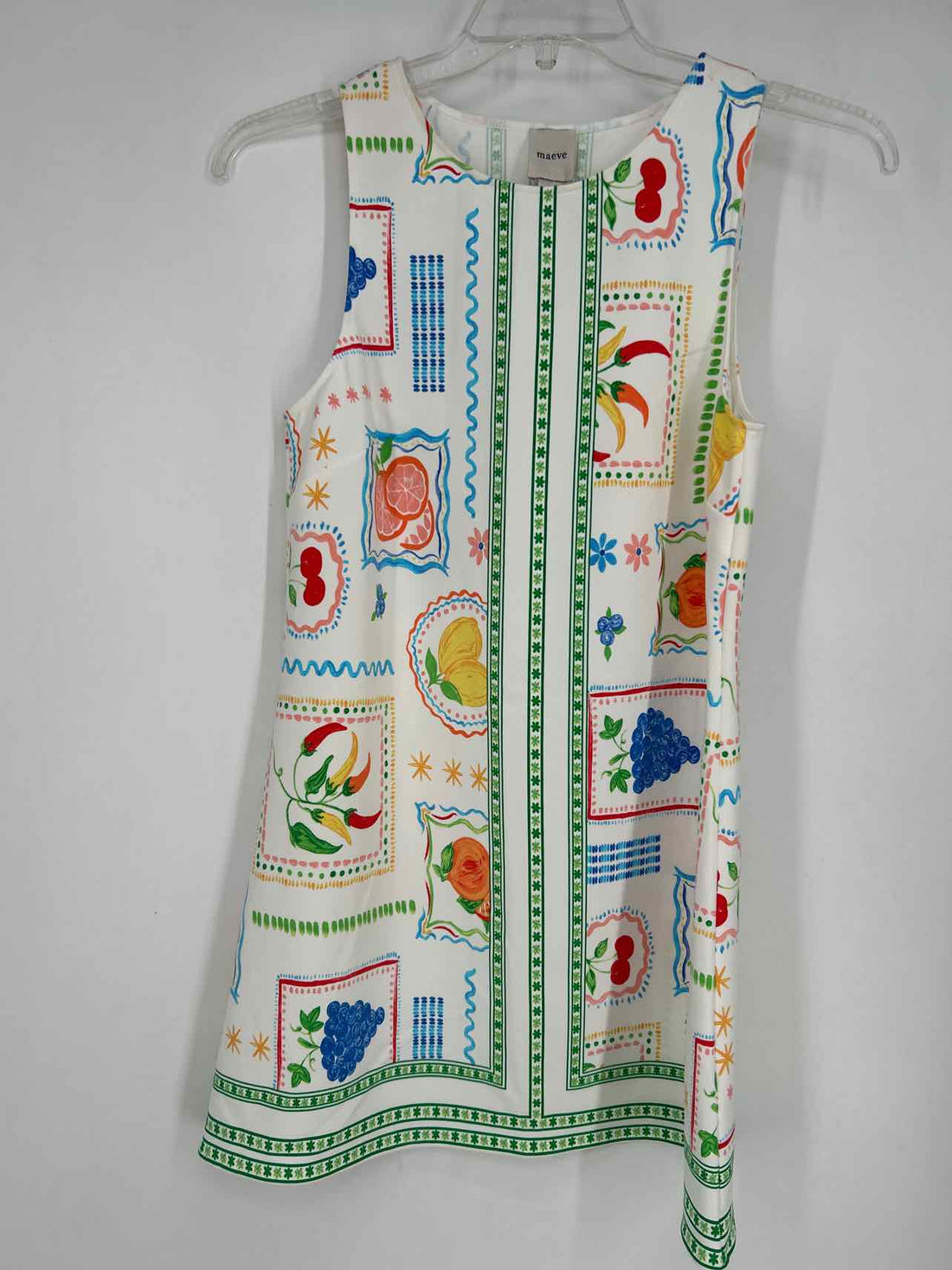 Maeve Size S White Print Sleeveless Dress