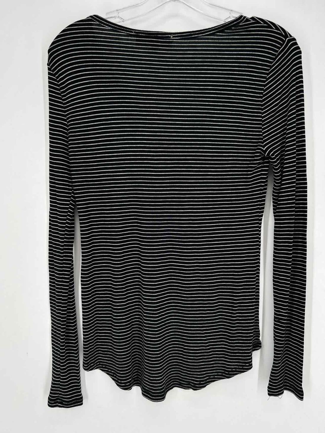 Philosophy Size M Black & White Striped Long Sleeve