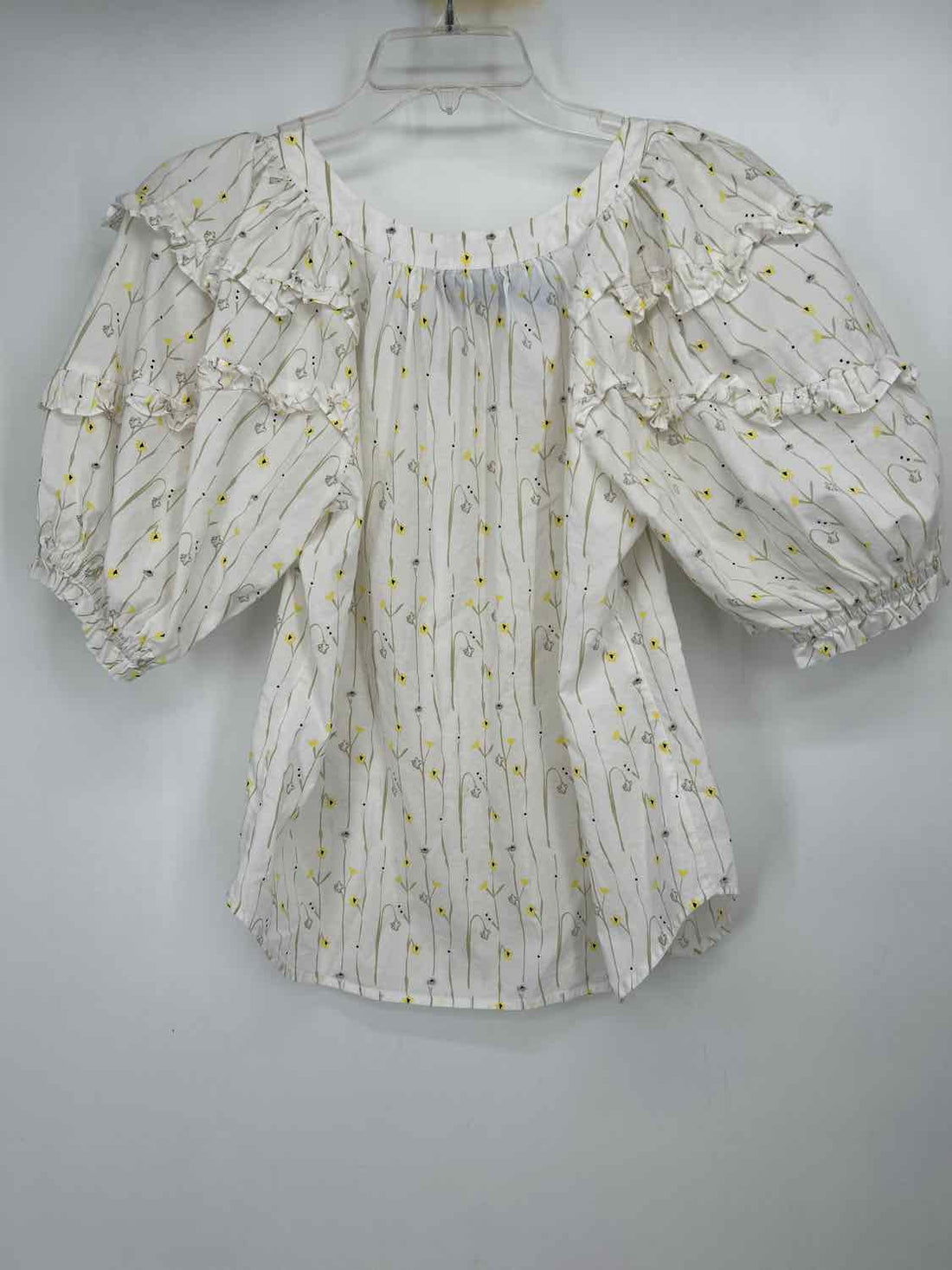 Anna Cate Size S White Floral Short Sleeve