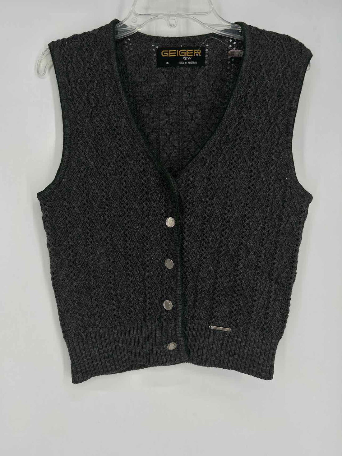 Geiger Size 40/S Gray Wool Vest