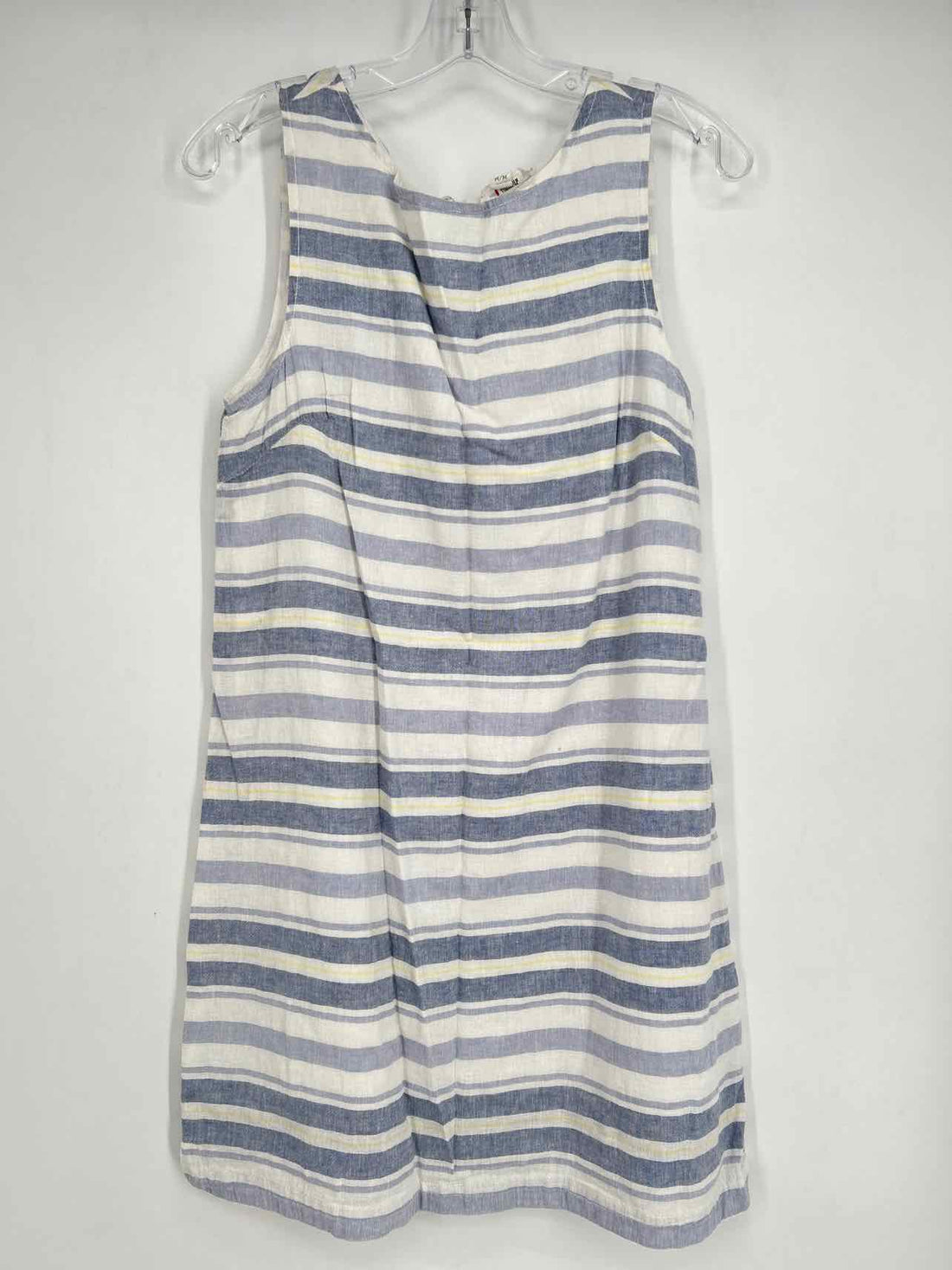 Beach Lunch Lounge Size M White & Blue Striped Dress