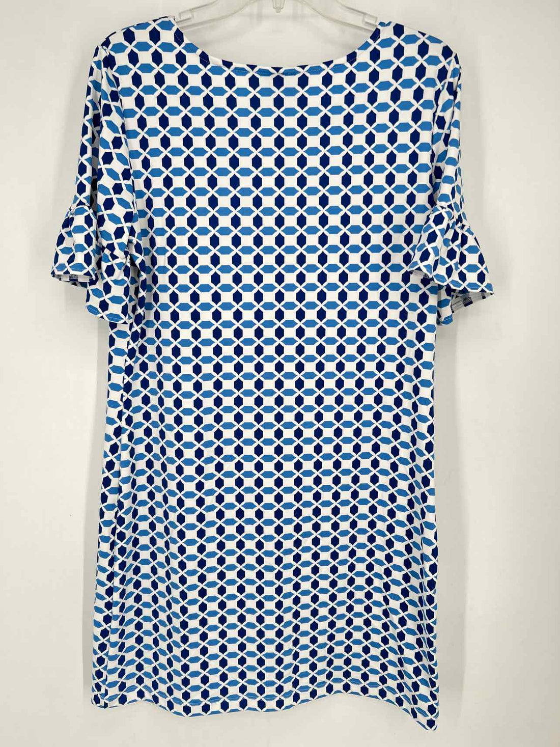 Sailor Sailor Size M White & Blue Print Short Sleeve Dress