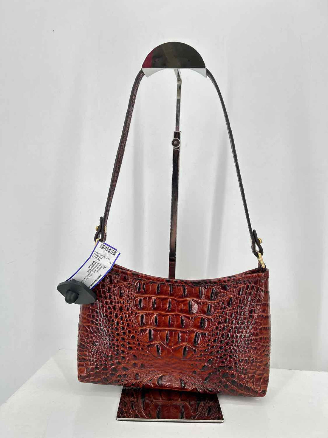 Brahmin Pecan Melbourne Croc Embossed Leather Shoulder