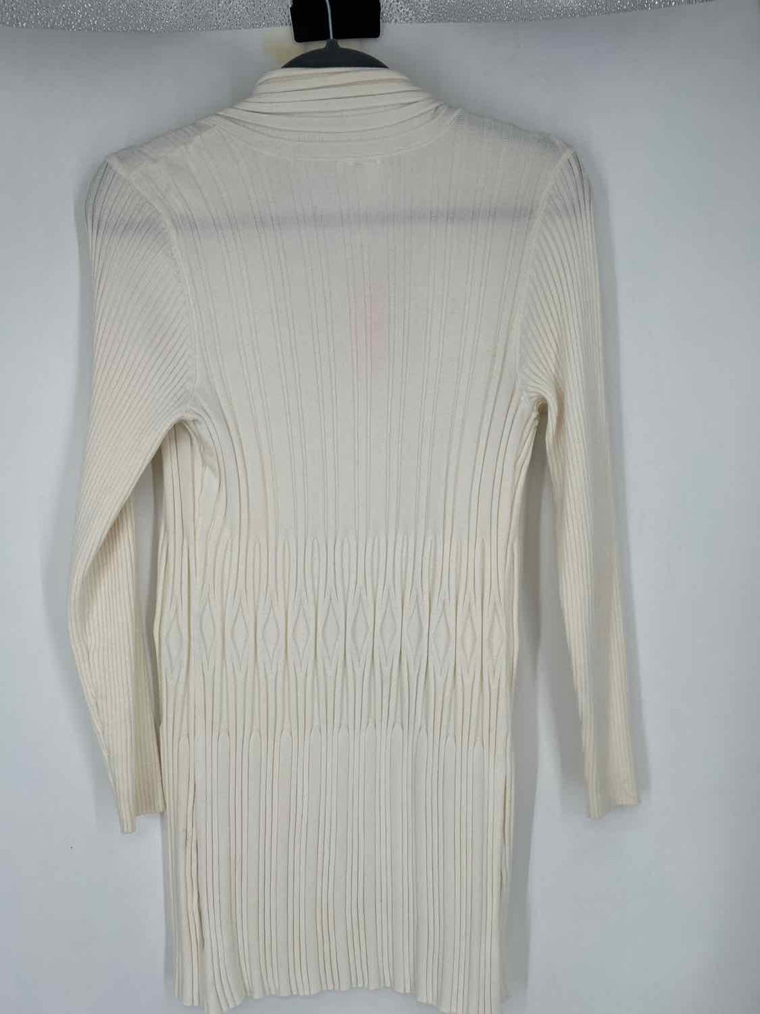 Ny Collection Size S Ivory Ribbed Cardigan