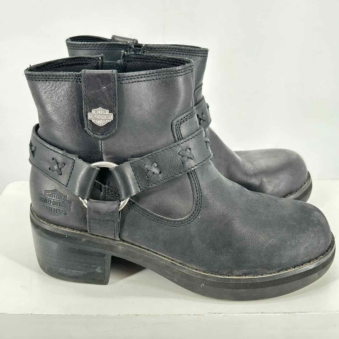 Harley Davidson Women Size 8 Black Ankle Boot