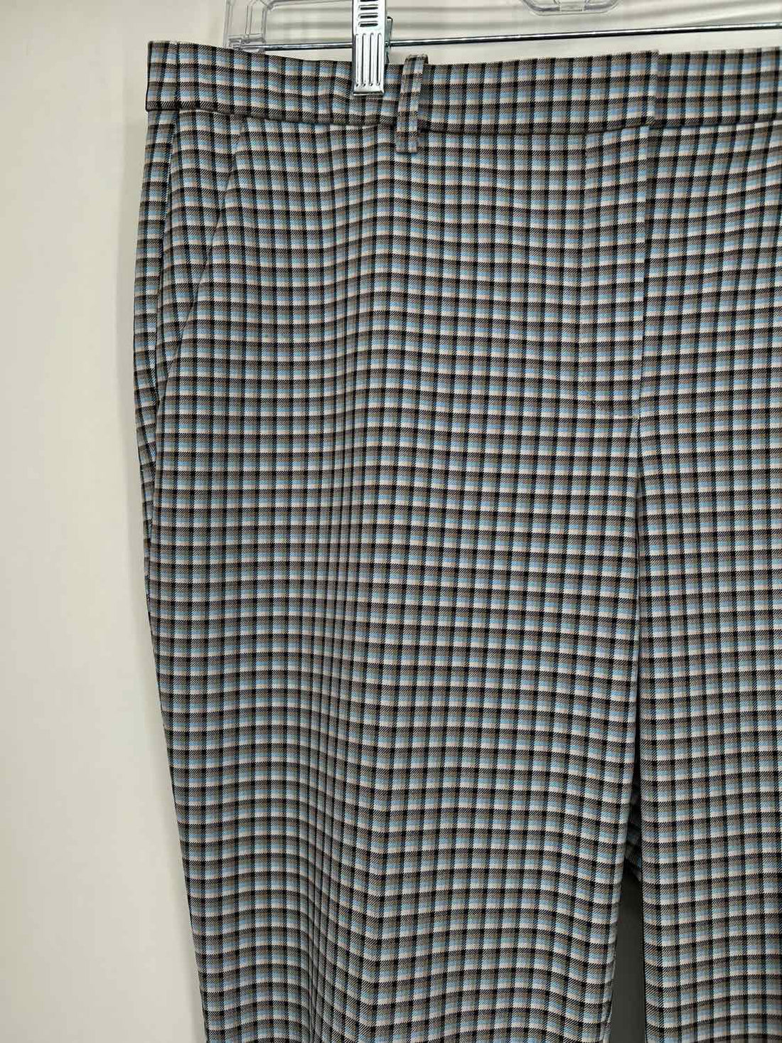 Theory Size 12 Blue Plaid Pants