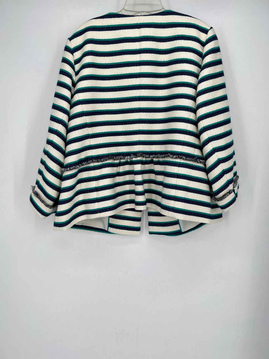 Talbots Size 20WP White & Navy Striped Blazer