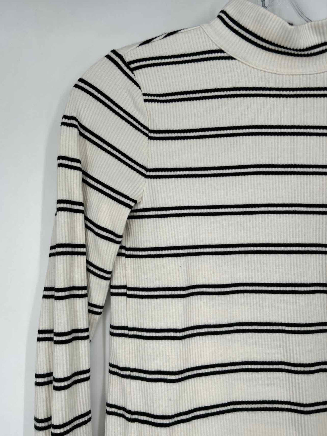 Talbots Size S White & Black Striped Long Sleeve