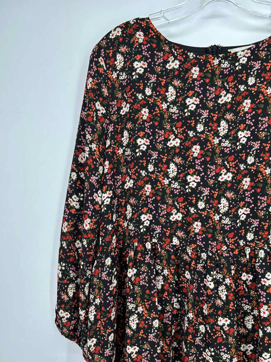 Altard State Size M Black Floral Long Sleeve Dress