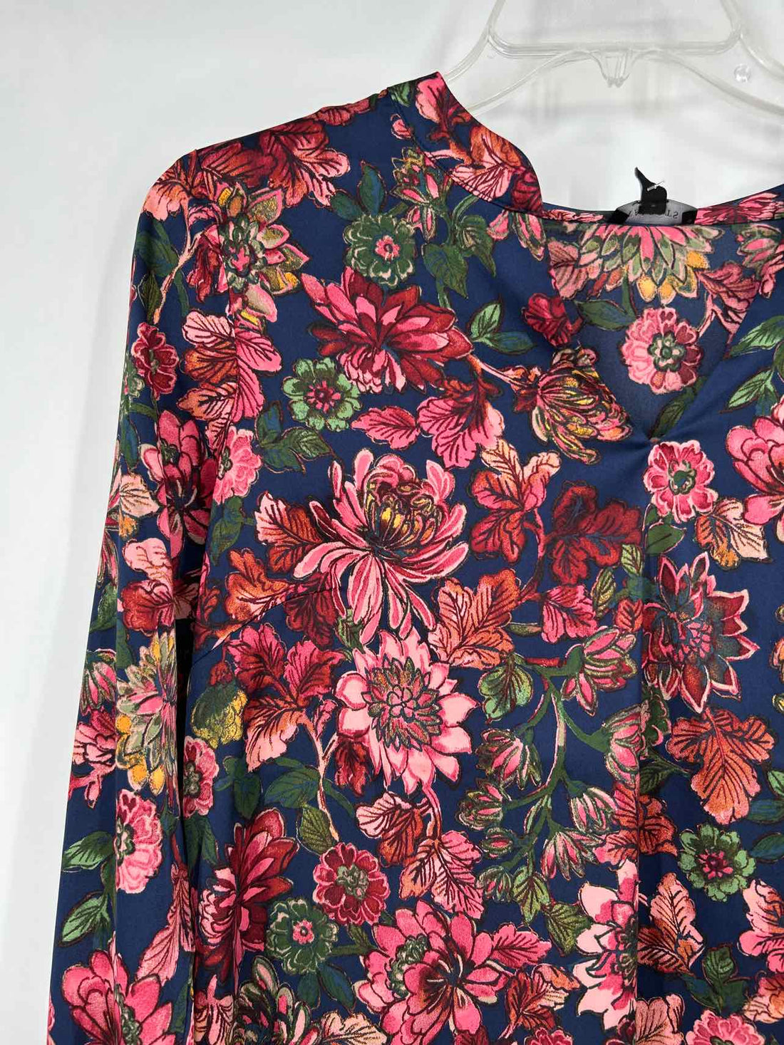 Talbots Size S Navy Floral Long Sleeve