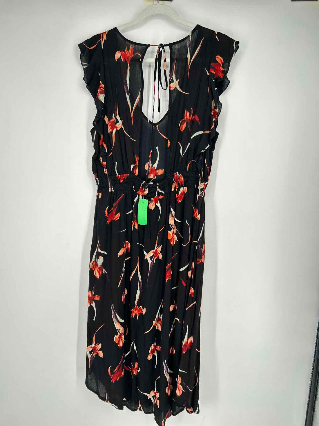 Oneil Size XL Black Floral Short Sleeve Dress