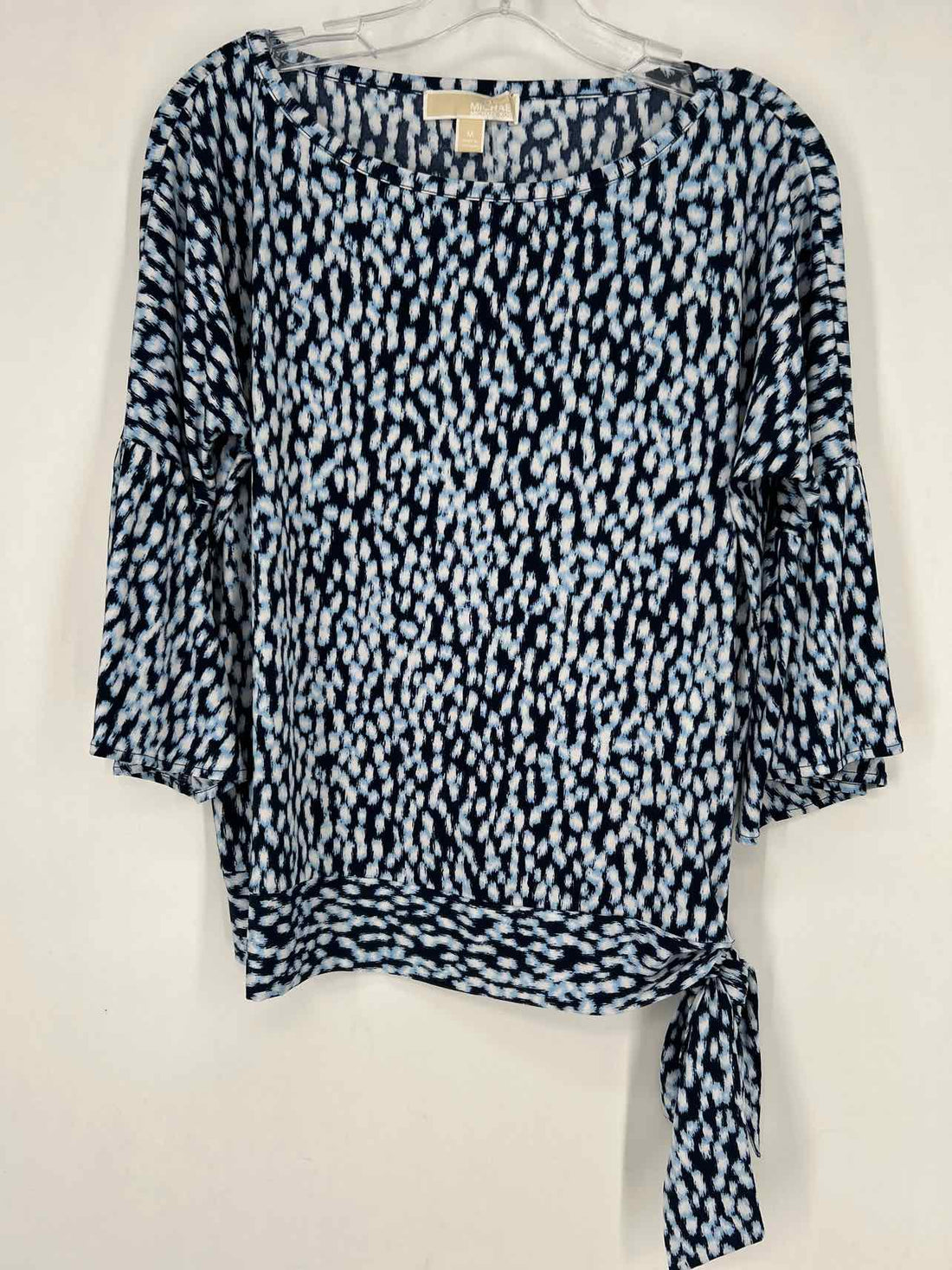 Michael Kors Size M Navy & White Print Long Sleeve