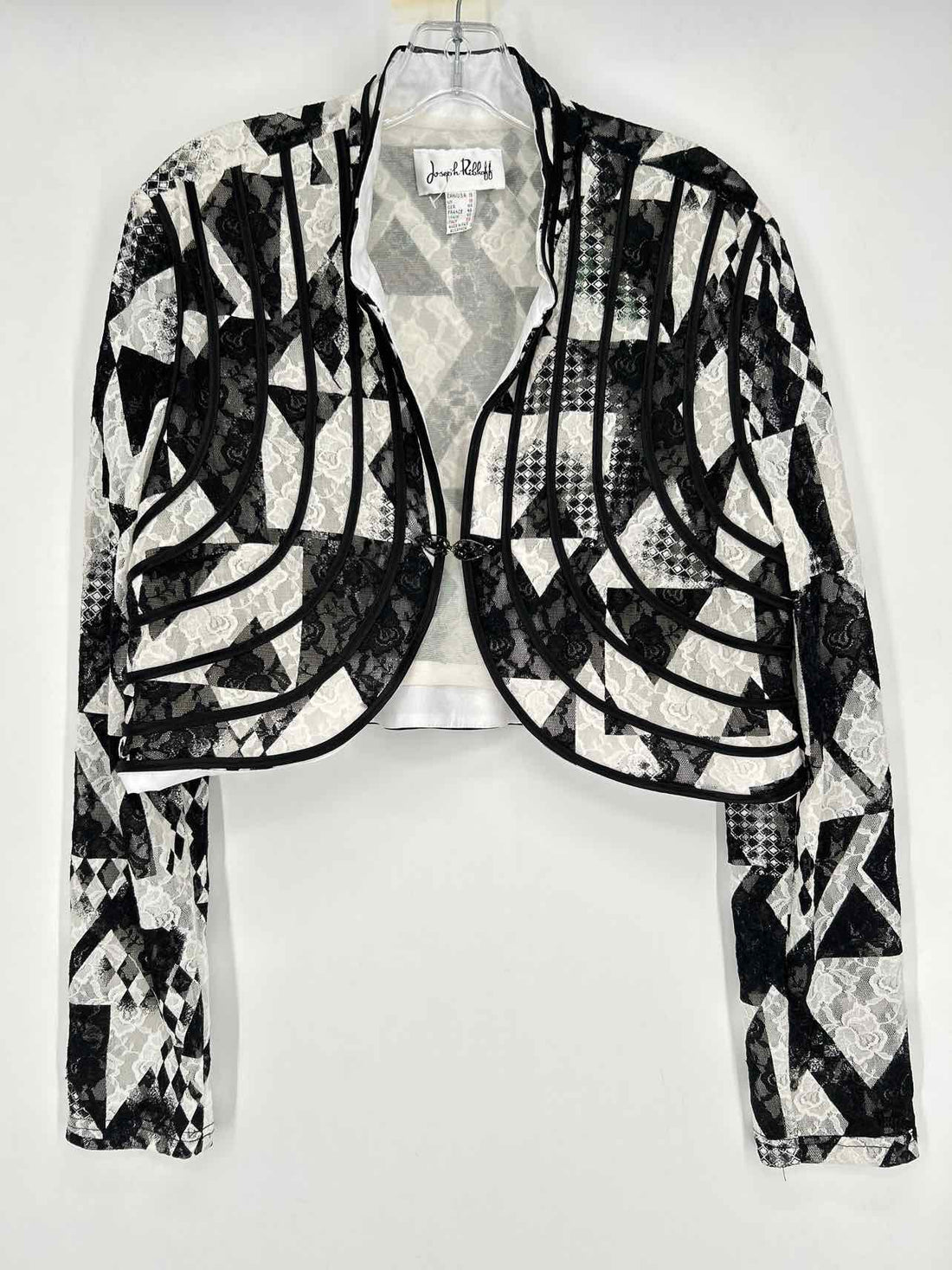 Joseph Ribkoff Size 16 Black & White Print Lace Multi-Piece Set