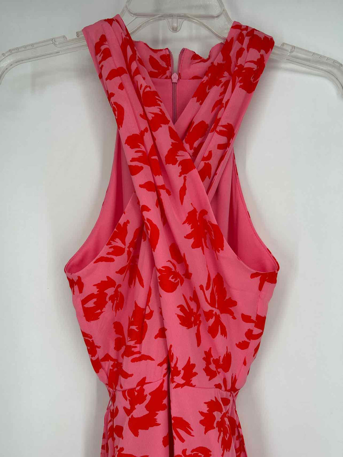 Taylor Size 4 Pink & Red Floral Sleeveless Dress
