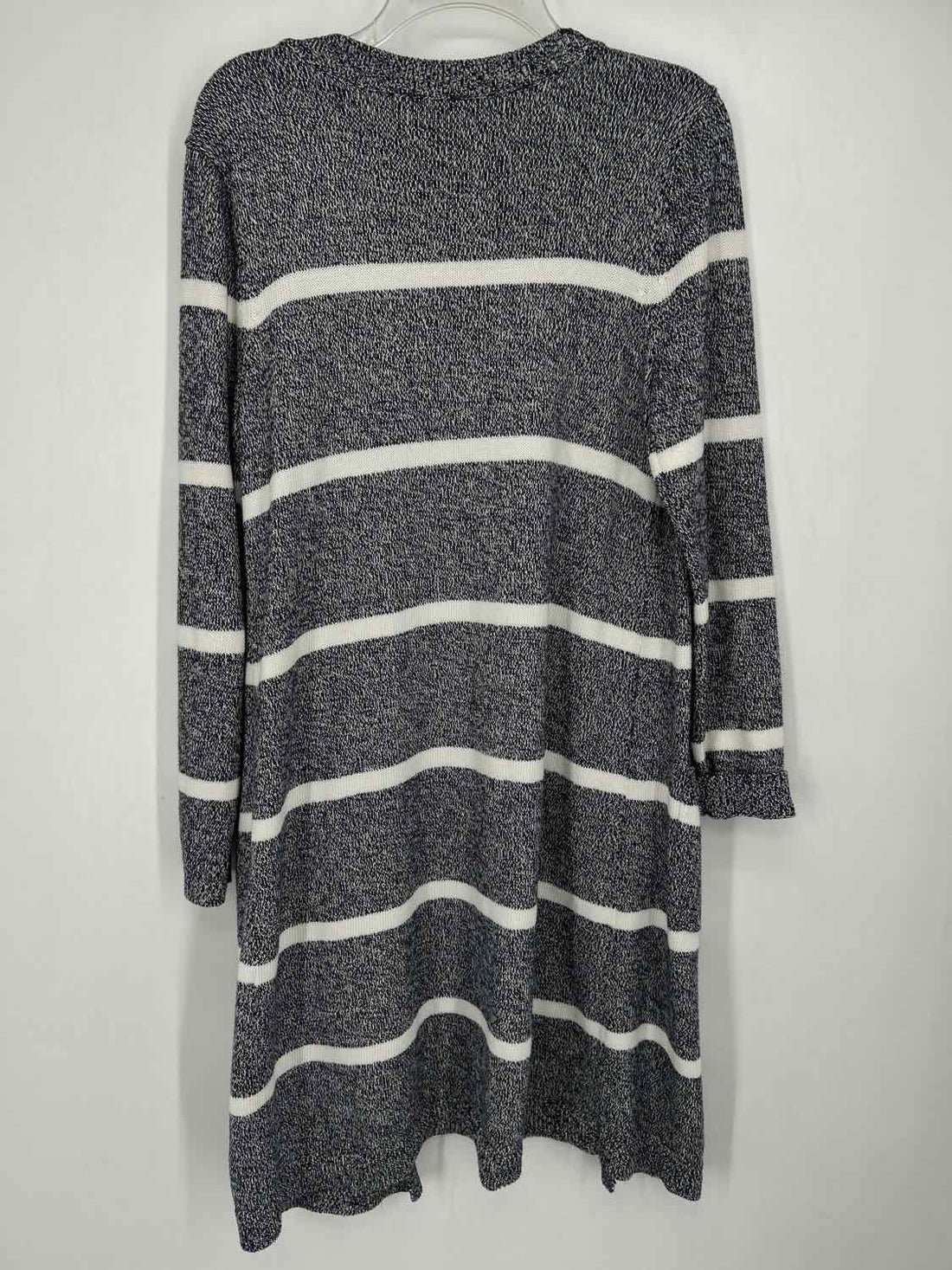 Talbots Size M Navy & White Striped Cardigan