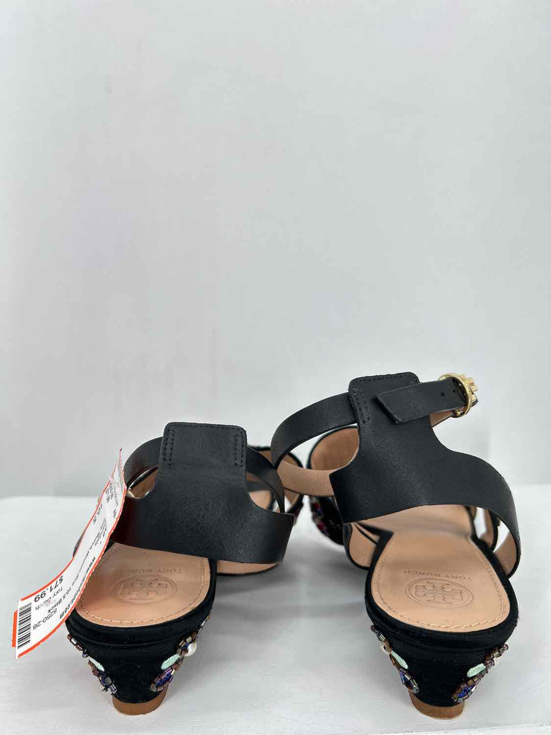 Tory Burch Women Size 10.5 Black Beaded Sandals