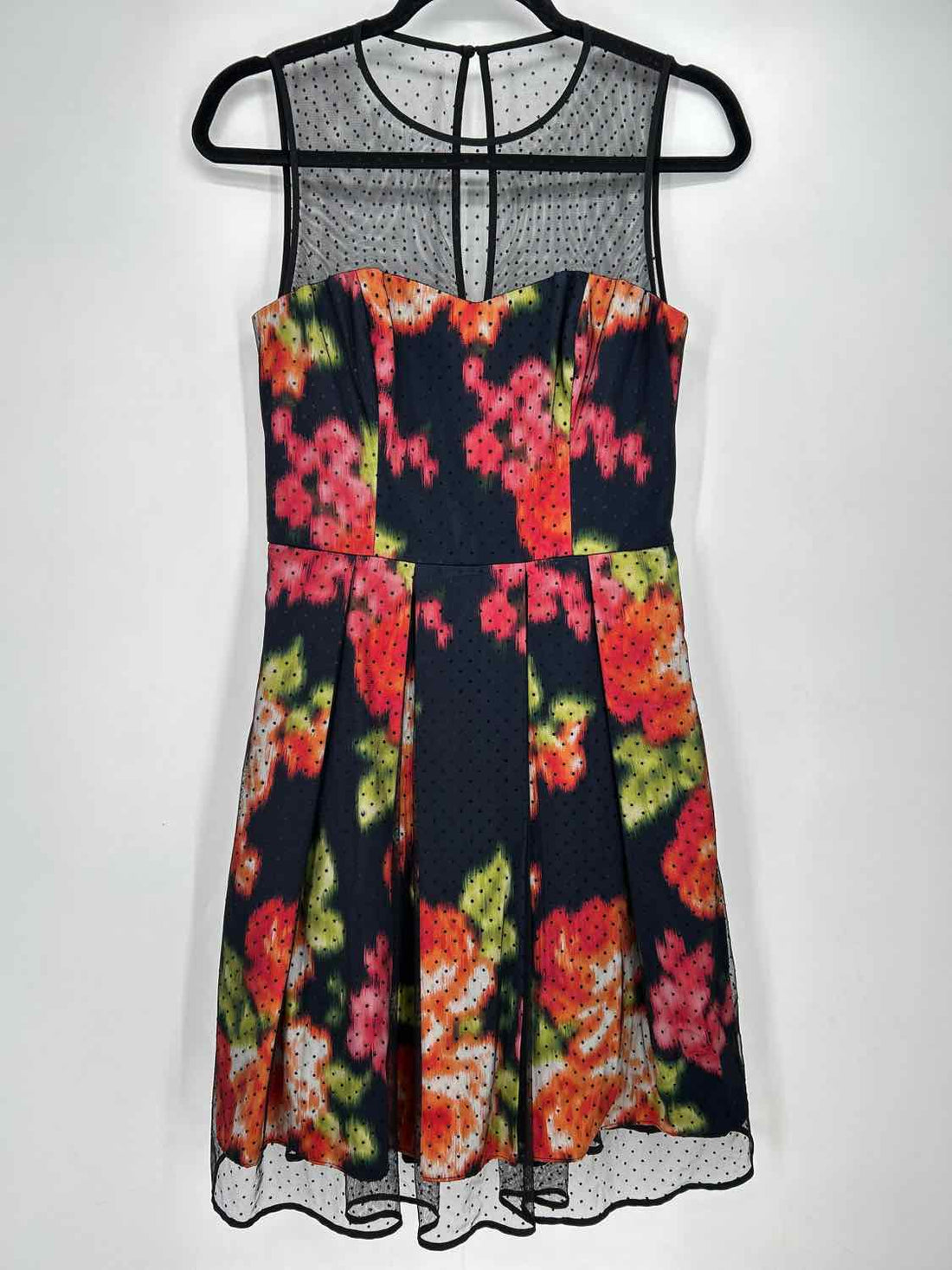 Eliza J Size 4 Navy Print Sleeveless Dress