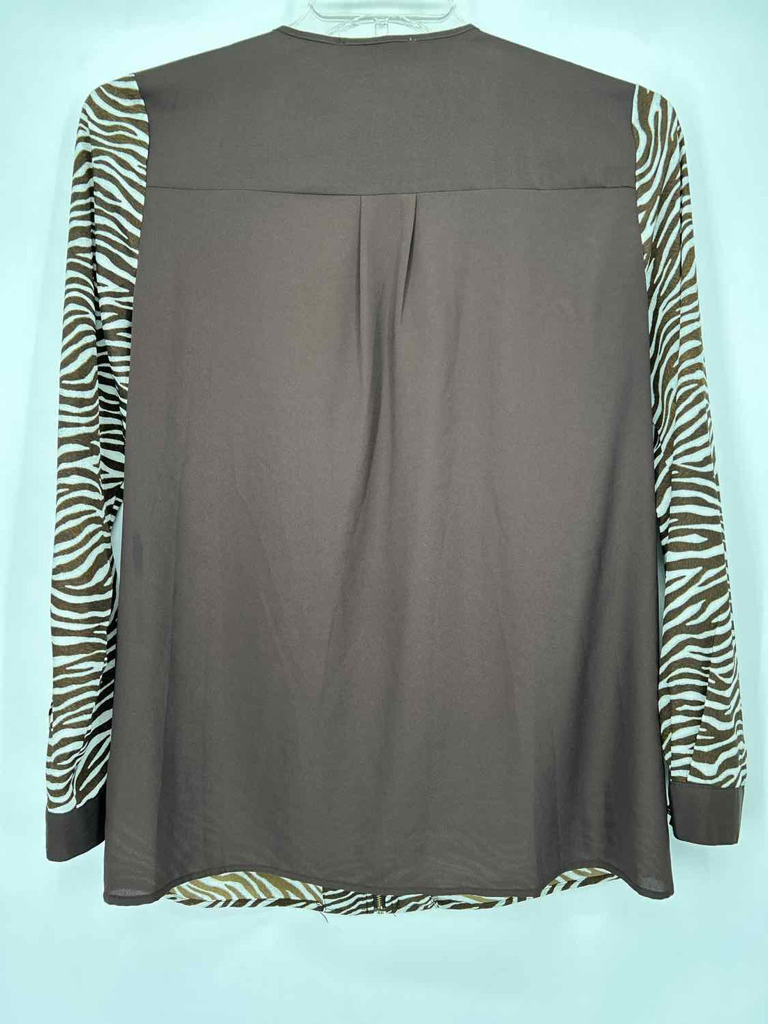 Michael Kors Size M Brown Zebra Print Long Sleeve