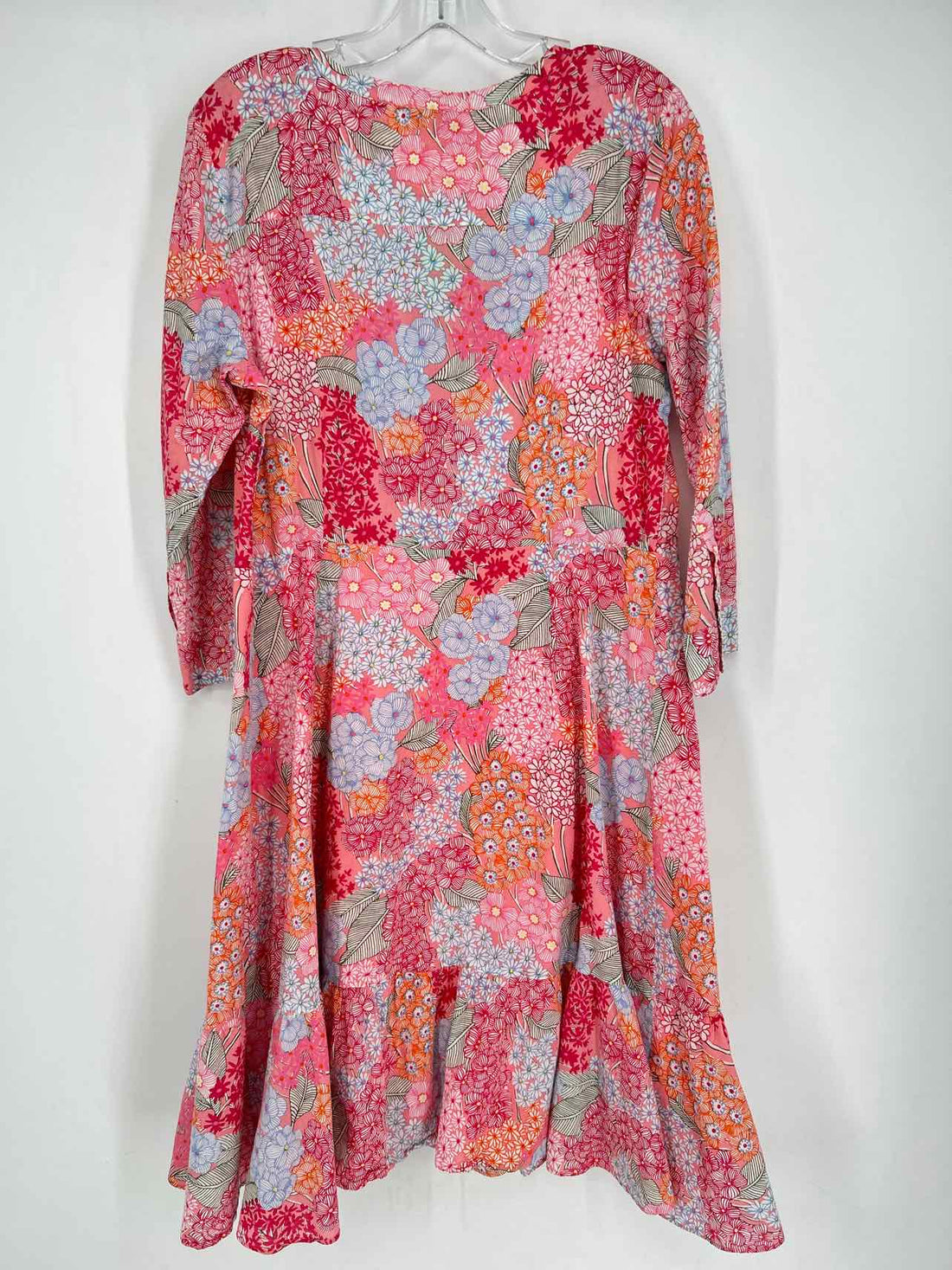 Talbots Size 12 Pink Floral Long Sleeve Dress